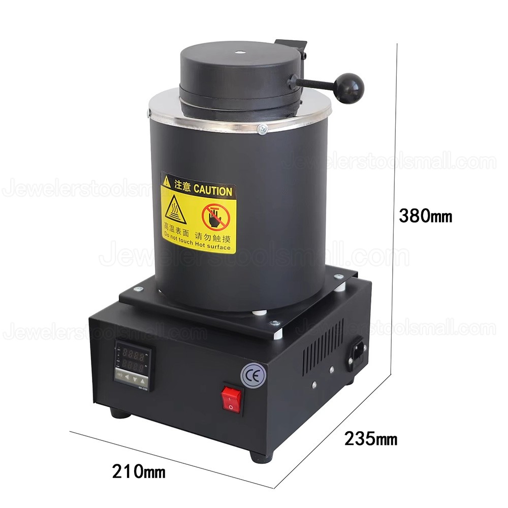1400W Small Mini Digital Electric Gold Melting Furnace with 1kg/2kg/3kg Graphite Crucible
